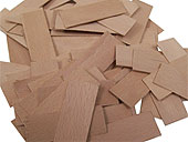 Keile aus Hartholz, Lnge 70 mm, Breite 25 mm, Dicke 1 mm, naturfarben x 1000 Keile