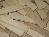 wedges, rolled hardwood, length 70 mm, width 15 mm, thickness 5 mm, natural color x 1000