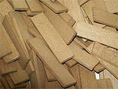 wedges, rolled hardwood, length 70 mm, width 18 mm, thickness 4 mm, brown color x 1000