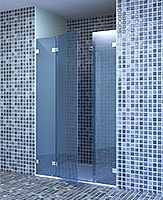 shower screen capsi niche 2 fixed WG  1 door GG180  anodised aluminium BSS effect