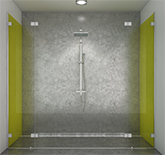 paroi capsi niche 1 fixe 2 GG 1 fixe aluminium anodis effet inox bross