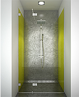 shower screen capsi niche 1 fixed WG 1 door GG180 90deg stiffener anodised aluminium BSS effect