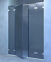 shower screen capsi niche 2fixed 2doors GG180 parallel stiffener anodised aluminium BSS effect