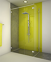 shower screen capsi angle 1 door WG 1 fixed 1 lateral parallel stiffener anodised aluminium BSS effect