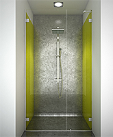 shower screen capsi niche 1 door WG 1fixed connector anodised aluminium BSS effect