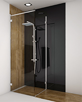 shower screen capsi angle 1 door WG 1 lateral parallel stiffener anodised aluminium BSS effect