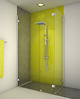 shower screen capsi angle 1 door WG 1 fixed 1 lateral  anodised aluminium BSS effect