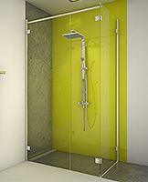 shower screen capsi angle 1 door WG 1door GG90 1 lateral parallel stiffener anodised aluminium BSS effect