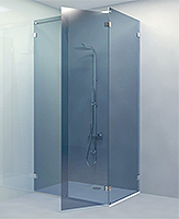 shower screen capsi angle 1 fixed 1 door GG 1 lateral stiffener 1pt anodised aluminium BSS effect