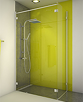 shower screen capsi angle 1 fixed 1 GG90 1 lateral parallel stiffener anodised aluminium BSS effect