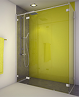 shower screen capsi angle 1fixed 1GG180 1 fixed 1lateral stiffener 2pts anodised aluminium BSS effect