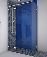 shower screen capsi wall 1GG180 2 fixed parallel stiffener anodised aluminium BSS effect