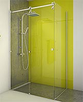 shower screen adslide alu angle 1 door   anodised aluminium BSS effect