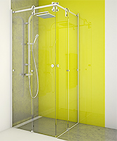 shower screen adslide alu angle 2 doors  anodised aluminium BSS effect