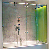 shower screen adslide alu niche 2 doors  anodised aluminium BSS effect