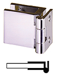 clips-hinges, single with wall plate, opening 10 mm - chromium-plated brass, for glass 60 x 40