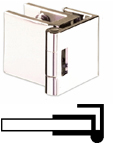 clips-hinges, single with counterplate single overlap, opening 10 mm, satin chromed mat, for glass 60 x 40