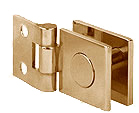 hinges, non-hingeable hinges, 25 x 30 mm, with wall plate , opening 10 mm, for glass 0.70 x 0.50, gilded brass