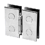 hinges, double, for two 180 volumes, 9 mm opening, for mirror glass 1.20 x 0.60, brass