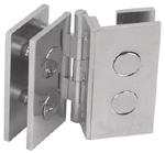 hinges, double, for two 180 volumes, 9 mm opening, for mirror glass 1.20 x 0.60, brass