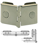 hinges, double, 40 x 40 mm, satin chromed brass