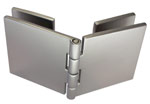 hinges Adler® square shape glass/glass 40 x 40, mat chrome brass