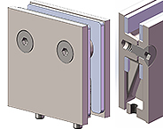 pince  contreplaque reversi 57x57  visser M5 p.8 cupro-aluminium dor