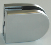 clip for partition with counterplate - flat heel - 52 x 40 mm - zamak -  matt chromed