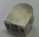 clip for partition - flat heel - 40 x 50 mm - brushed stainless steel