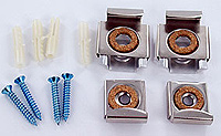 tabs, chromium-plated brass, 2 spring-loaded, with cork, opening 6.3 mm