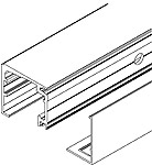 HAWA Purolino - Set of pre-drilled aluminium running rails for wall mounting, brushed anodised stainless steel  x 3 m