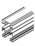 HAWA Puro 150 - Satz vorgeborte Laufschienen aus eloxiertem Aluminium  silberfarben, mit U-Profilen und berlappungsprofilen x 2,5 m