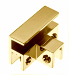 clip, 3 entries with top junction, straight, polished brass