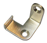 angle-plate with stop, single, LH fitting, matt nickel brass