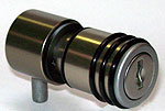 Knob lock with bolt,  keyed alike nb 1,  key not supplied,    anodised  stainless steel finish