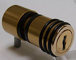 Knob lock with bolt, keyed alike nb 1, key not supplied, gilded anodised