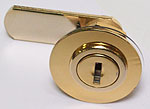 round facade lock, keyed alike n1, key not supplied, gilded brass