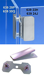 PRAMETA Adaptation kit for hinges glass/glass, nickel satin finish