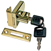 lock without cut-out, different key numbers, brass plated