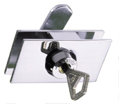 lock (disk) with counter plate clip 65 X 36 mm, different key numbers, chromed brass