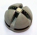 vitrine-ball at 90, half-sphere, 4 mm glass, grey