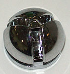 vitrine-ball at 120, half-sphere, 4 mm glass, chromed