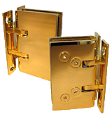 self-closing hinge saloon wall/gl no stop x2 gilded brass