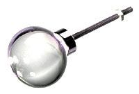 knob, dia. 40 mm, crystal sphere, nickel plated