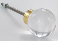 bouton sphre cristal, diam.40 mm, dor ( puiser)