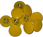 buttons, round head dia. 20 mm, yellow brass