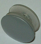 bouton tte bombe, diam. 20 mm, laiton gris alu avec vis M4 F 90, longueur 8 mm et rondelles en plastique