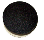 button, black brass, round head dia. 20 mm, with screw M4 90, length 8 mm and plastic washers