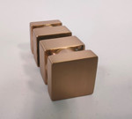 knob capsi square 30 double  brushed and varnished brass