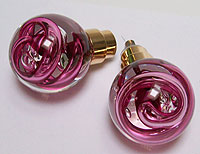 doorknob Ile de Brhat - Double - Fuchsia bubble tube - Gold base.